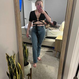 Black Skylar + Madison Tie Crop Top